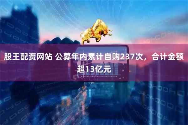 股王配资网站 公募年内累计自购237次，合计金额超13亿元